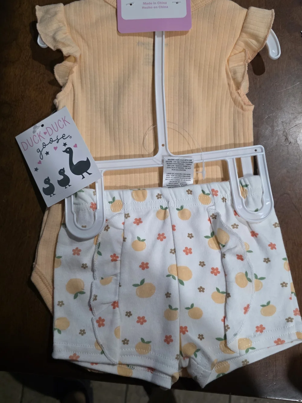 Peach Ribbed Baby One-Piece with Headband